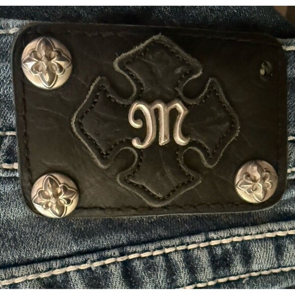 Miss Me Jeans 27 Low‎ Rise Straight Western Cowgirl Lace Flap Pocket Y2K Denim - Picture 8 of 8